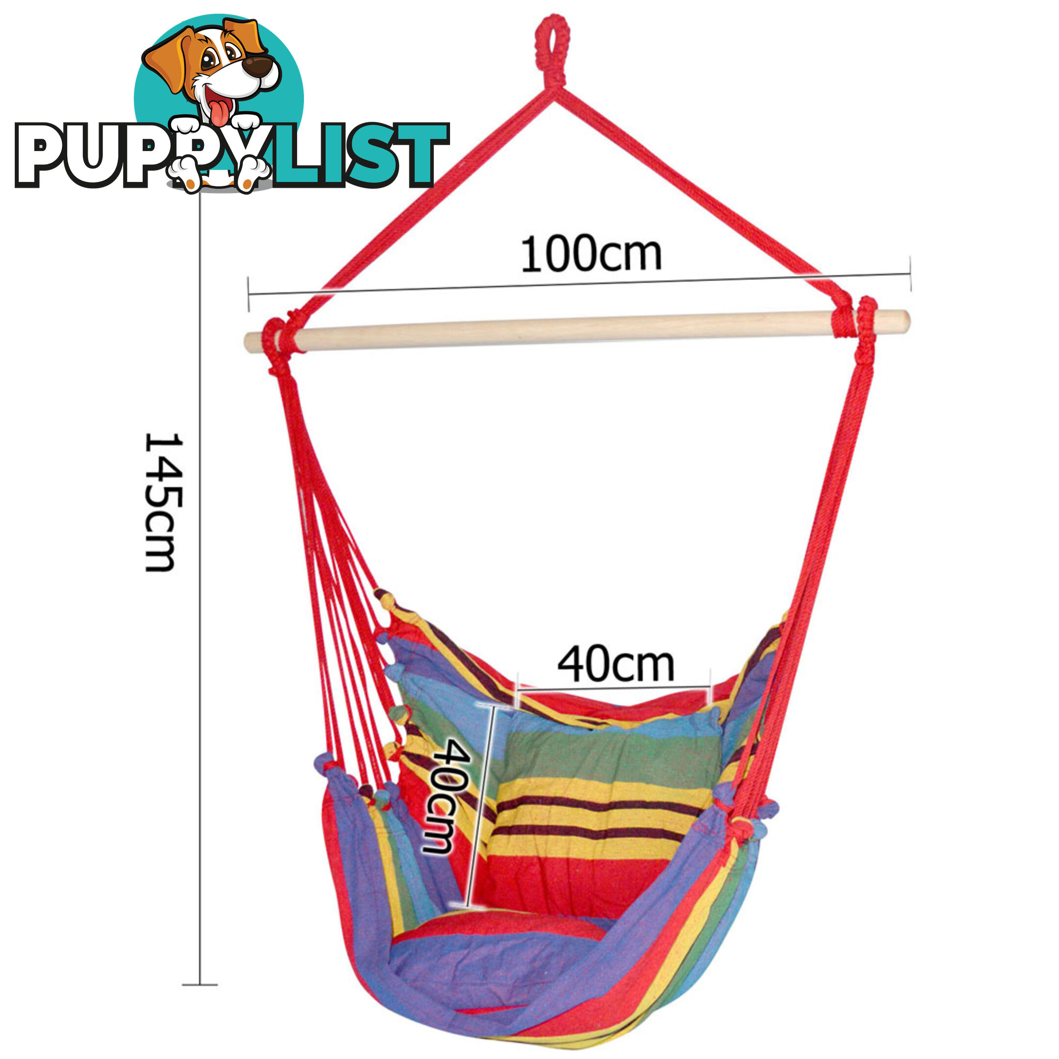 Hammock Swing Chair w/ Cushion Multi-colour