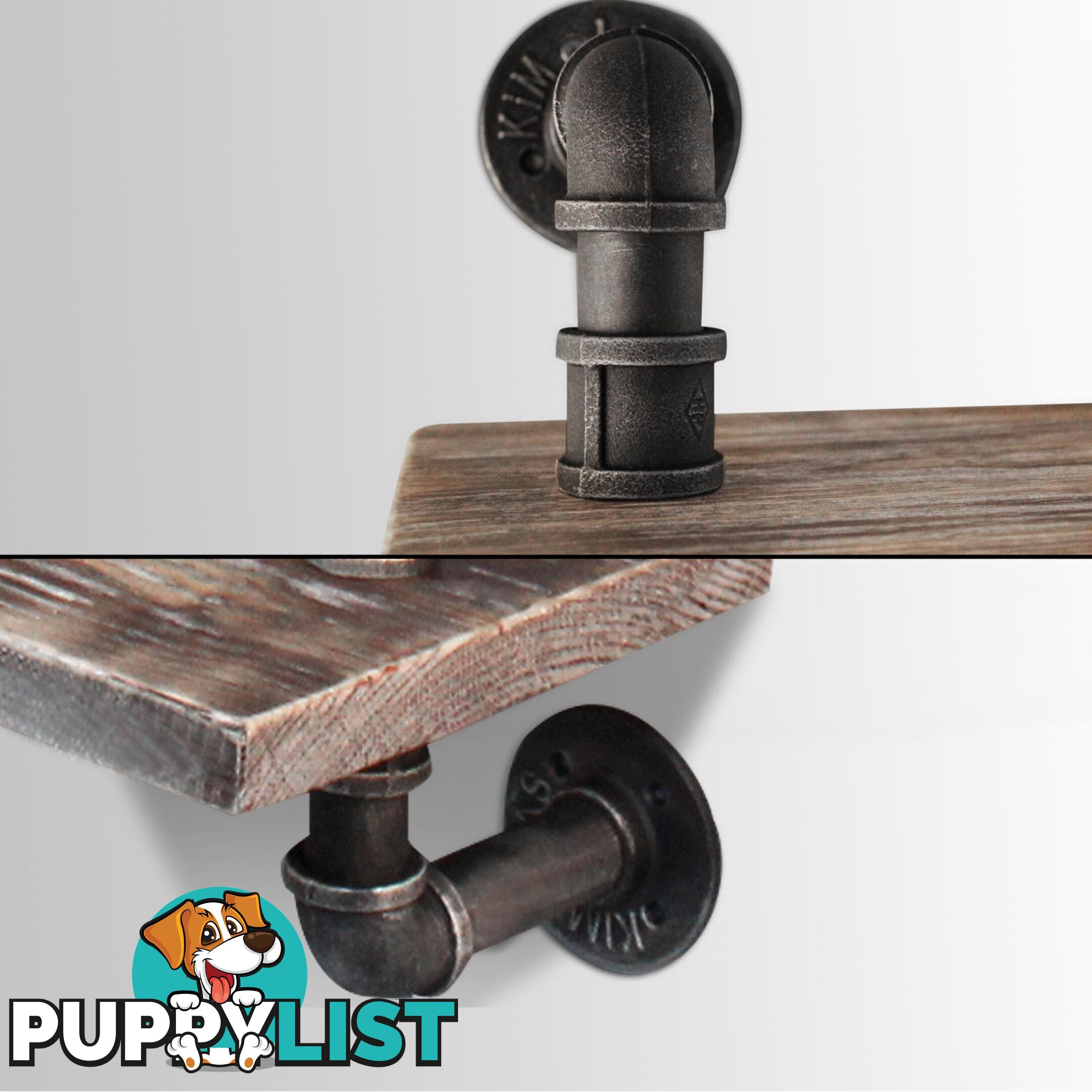 Rustic Industrial DIY Floating Pipe Shelf