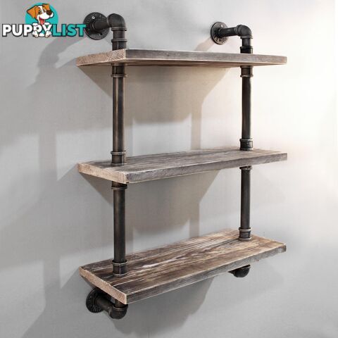 Rustic Industrial DIY Floating Pipe Shelf