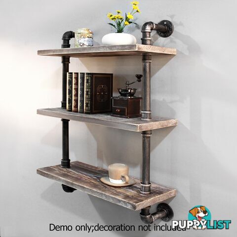 Rustic Industrial DIY Floating Pipe Shelf