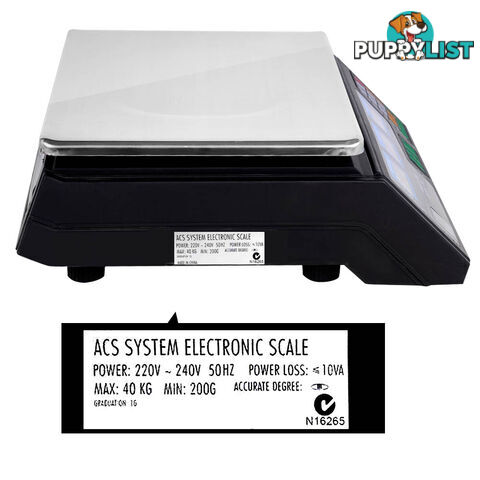 Kitchen Electronic Digital Scales 40kg  Black