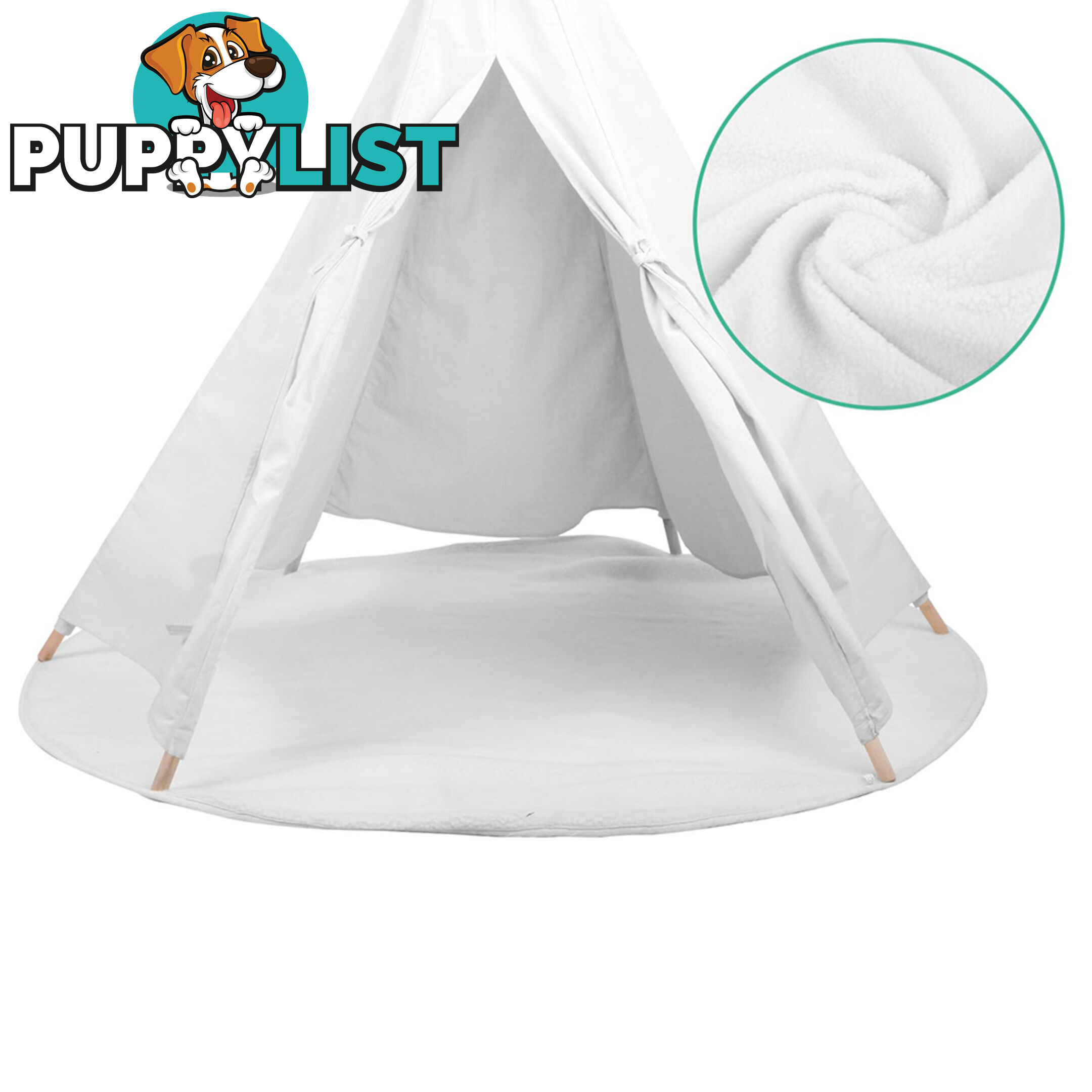 White Kids 6 Pole Teepee Canvas Tent