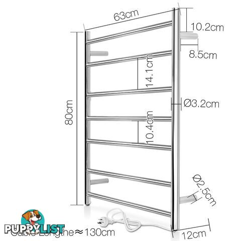 Electric Heated Towel Rack Warmer Rail Bar Bathroom