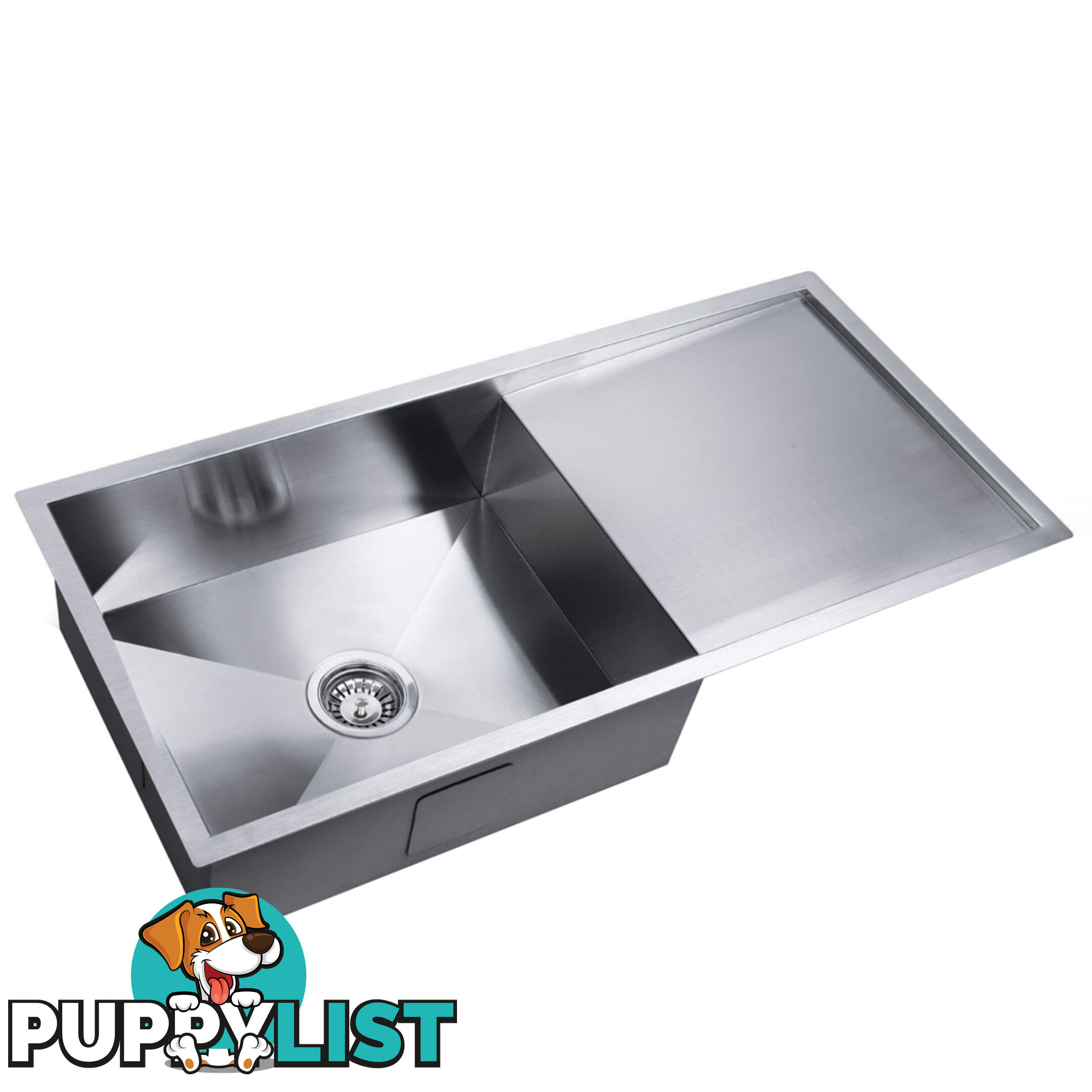 Stainless Steel Kitchen/Laundry Sink w/ Strainer Waste 960x450mm