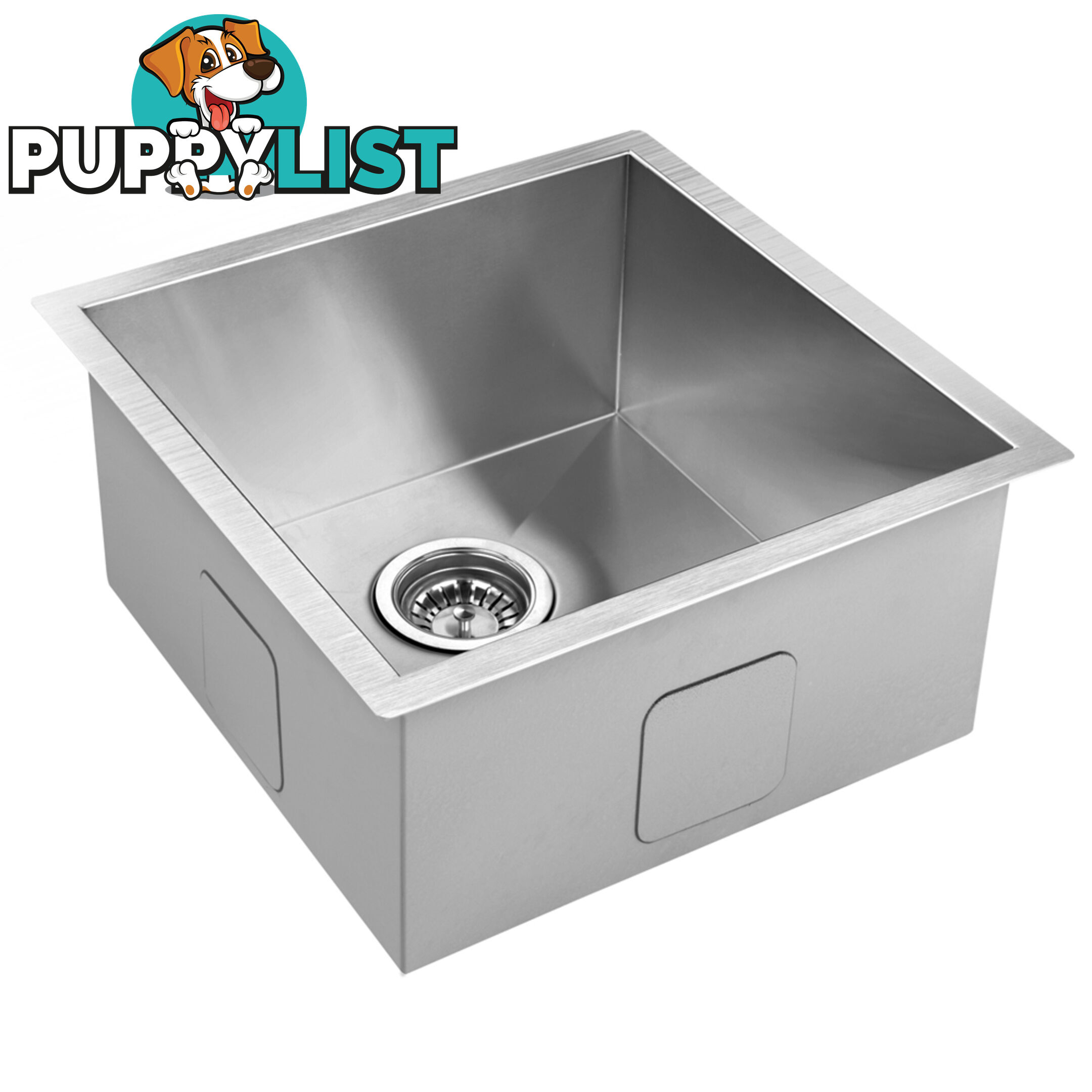 Stainless Steel Kitchen/Laundry Sink w/ Strainer Waste 510 x 450 mm