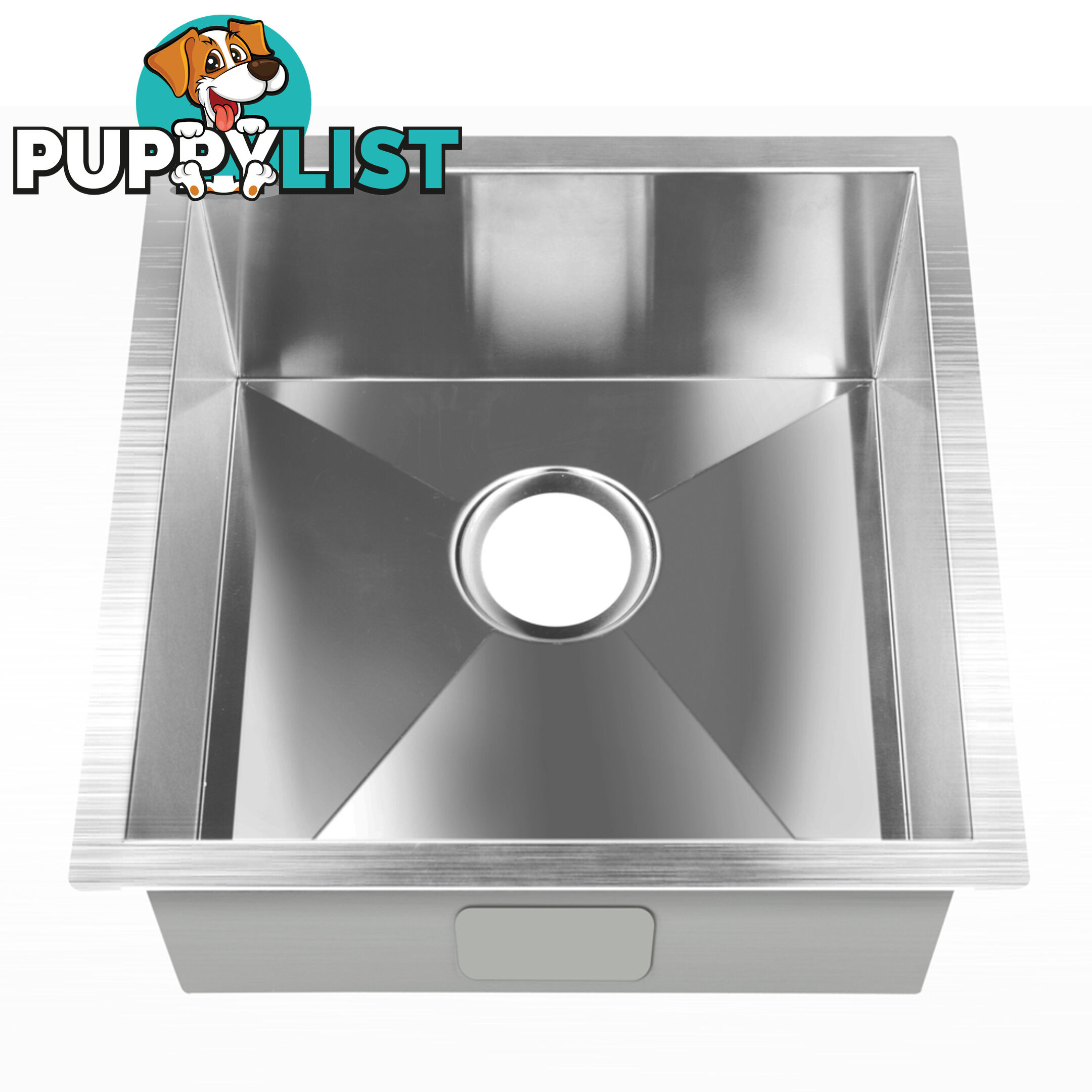 Stainless Steel Kitchen/Laundry Sink w/ Strainer Waste 510 x 450 mm