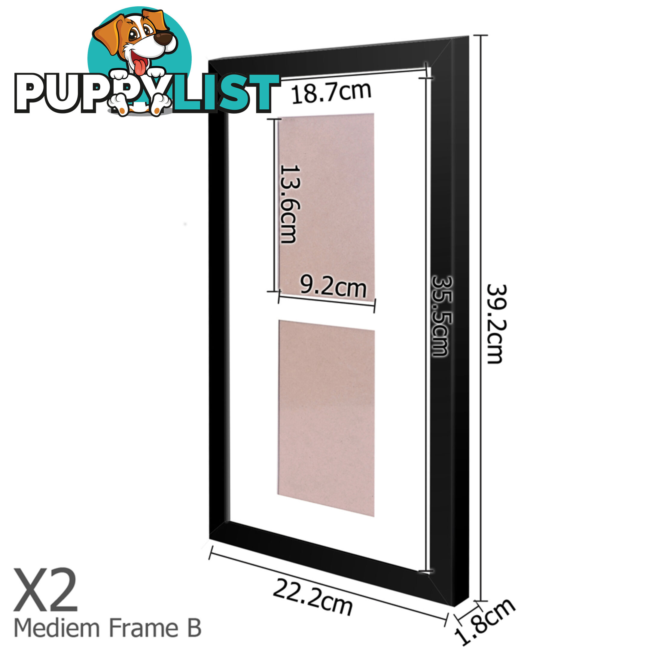 20 pcs Photo Frames Set Wall Black