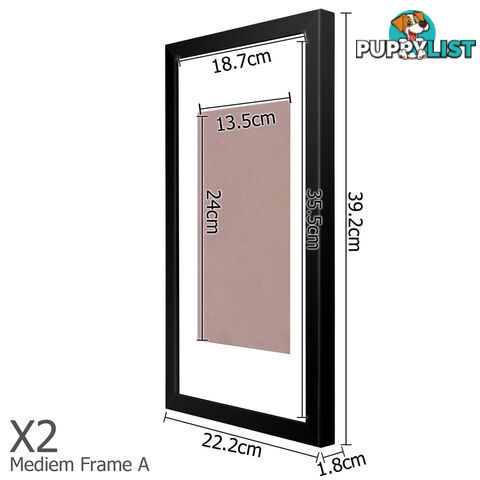 20 pcs Photo Frames Set Wall Black