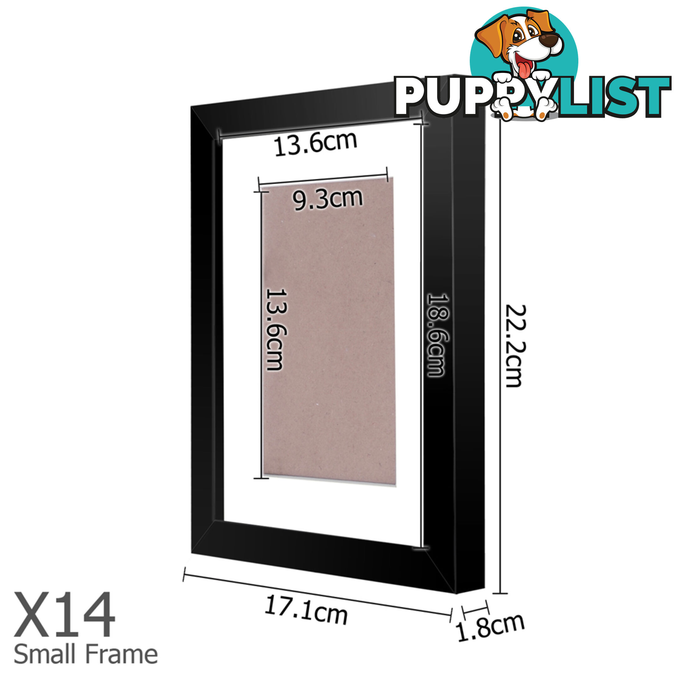 20 pcs Photo Frames Set Wall Black