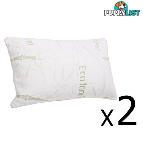 Set of 2 Bamboo Fabric Cover Shredded Memory Foam Pillow 70 x 40 cm