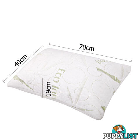 Set of 2 Bamboo Fabric Cover Shredded Memory Foam Pillow 70 x 40 cm