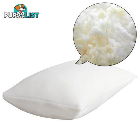 Set of 2 Bamboo Fabric Cover Shredded Memory Foam Pillow 70 x 40 cm