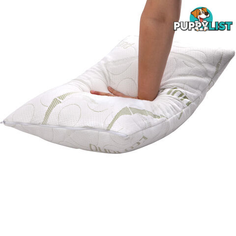 Set of 2 Bamboo Fabric Cover Shredded Memory Foam Pillow 70 x 40 cm