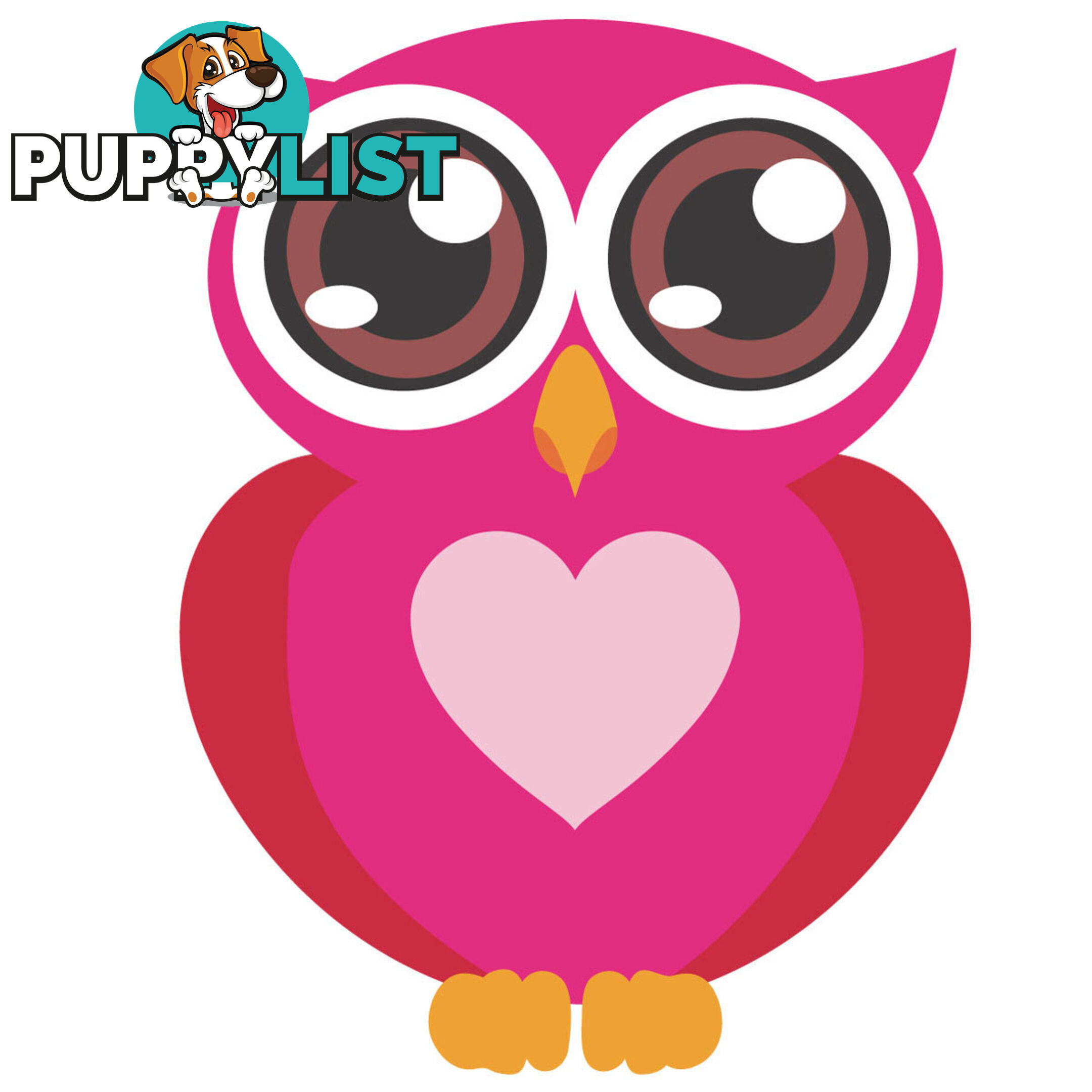 10 X Pink Owl with Big Eyes Wall Stickers - Totally Movable