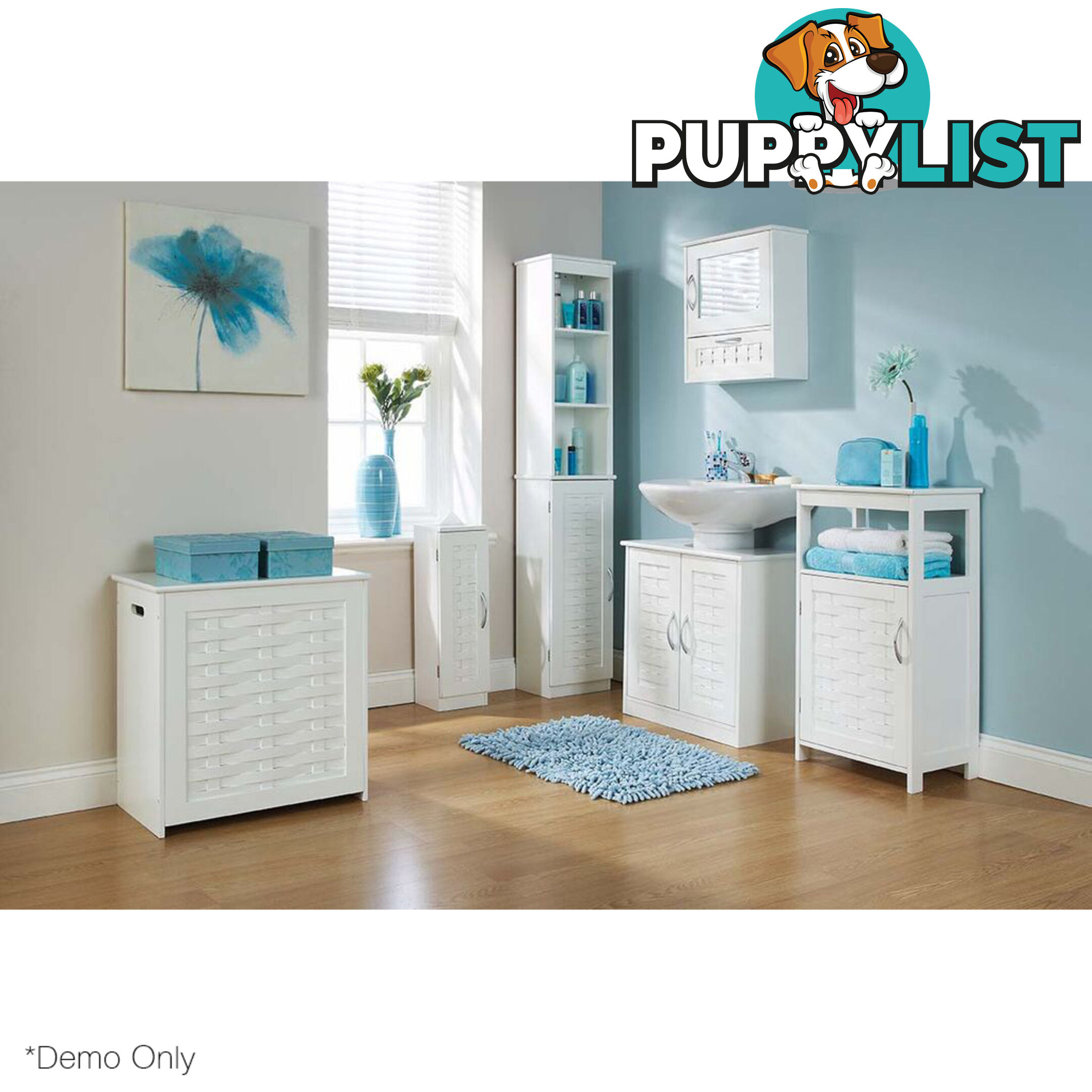 Weave Floor Unit in WHITE