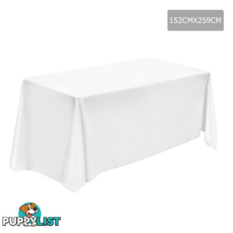 6 Pcs Wedding Table Cloth Rectangle 259cm White