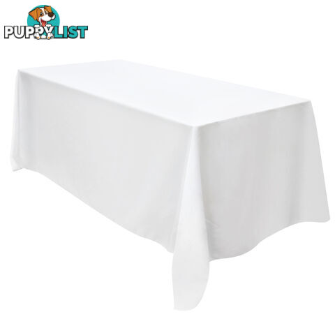 6 Pcs Wedding Table Cloth Rectangle 259cm White