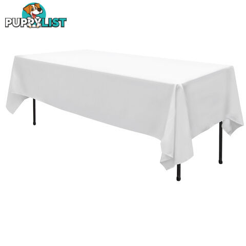 6 Pcs Wedding Table Cloth Rectangle 259cm White