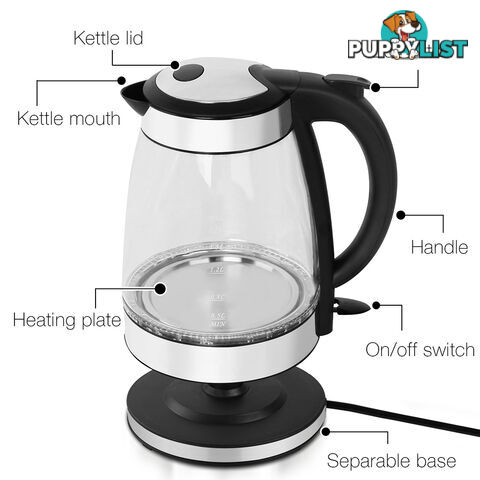 LED Cordless Glass Kettle _ 1.7L