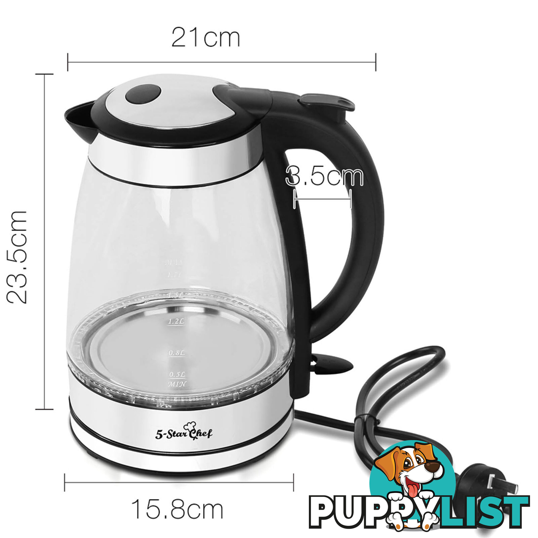 LED Cordless Glass Kettle _ 1.7L