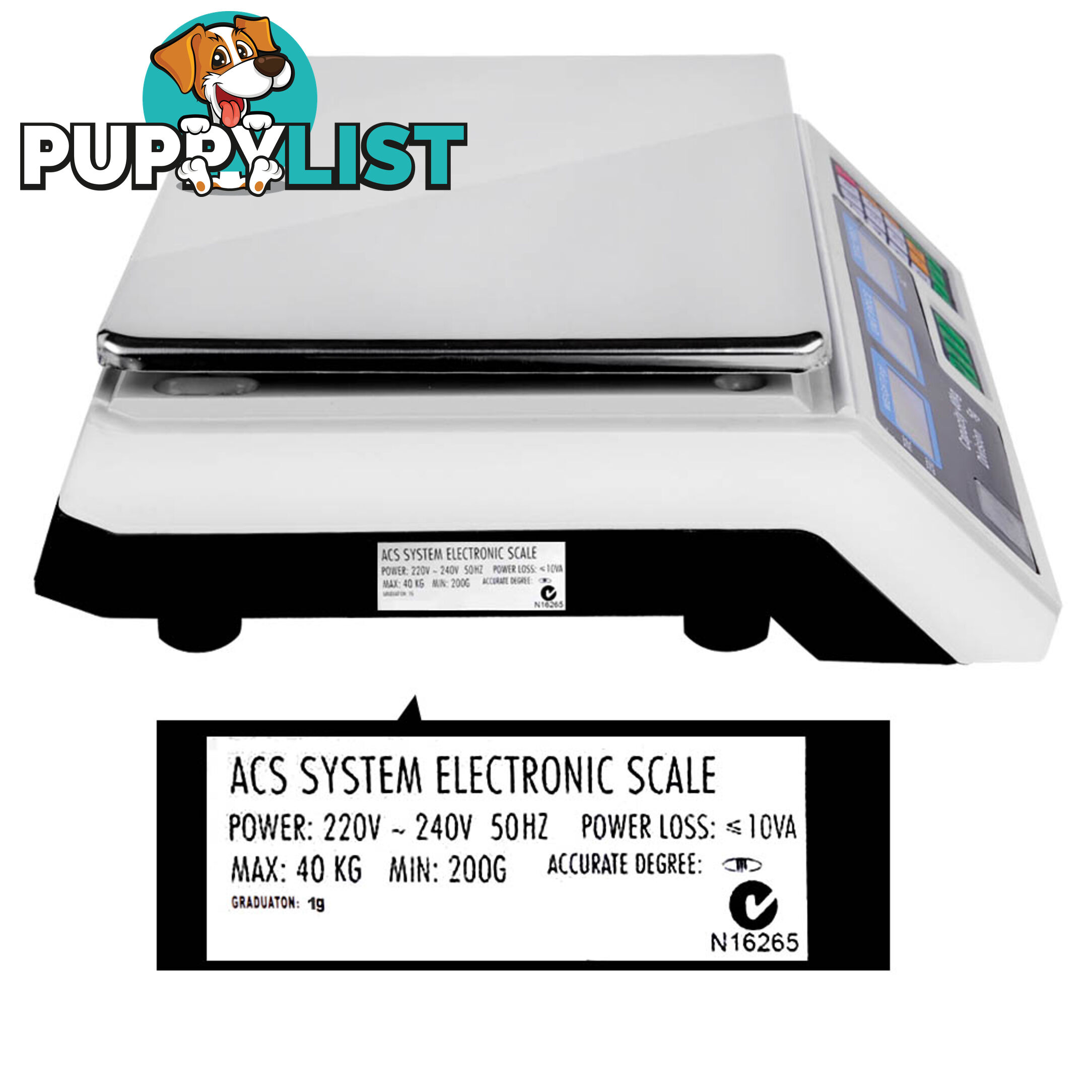 Kitchen Electronic Digital Scales 40kg  White