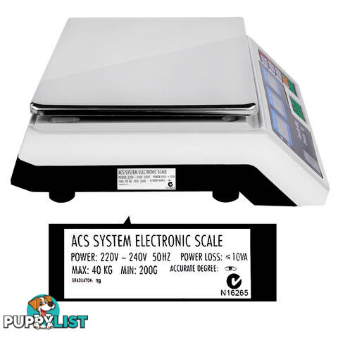 Kitchen Electronic Digital Scales 40kg  White