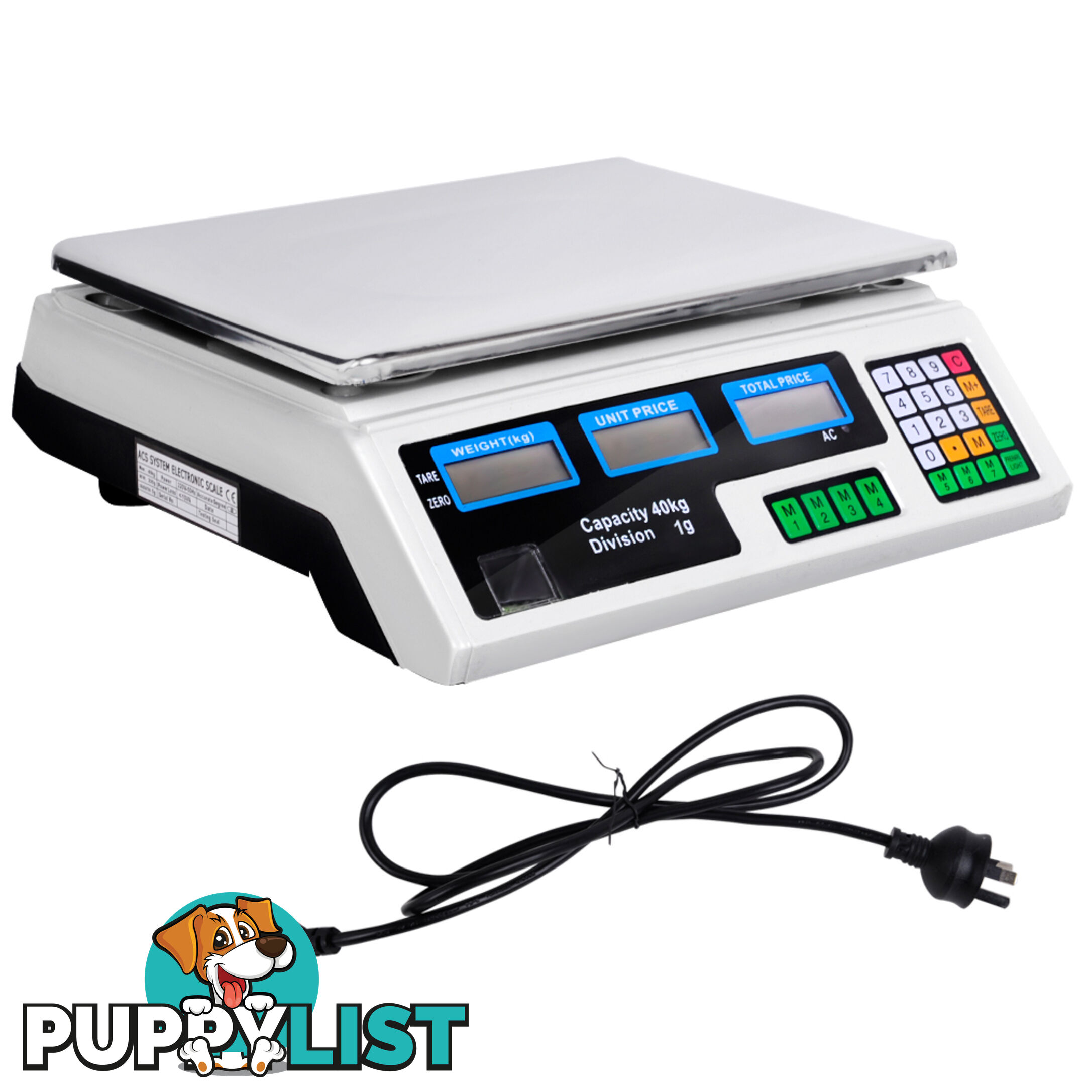 Kitchen Electronic Digital Scales 40kg  White