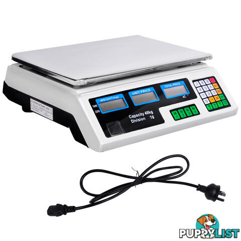 Kitchen Electronic Digital Scales 40kg  White