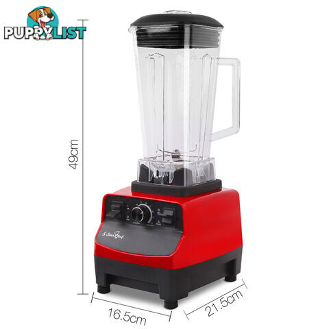 2-in-1 Food Processor & Blender 2L - Red