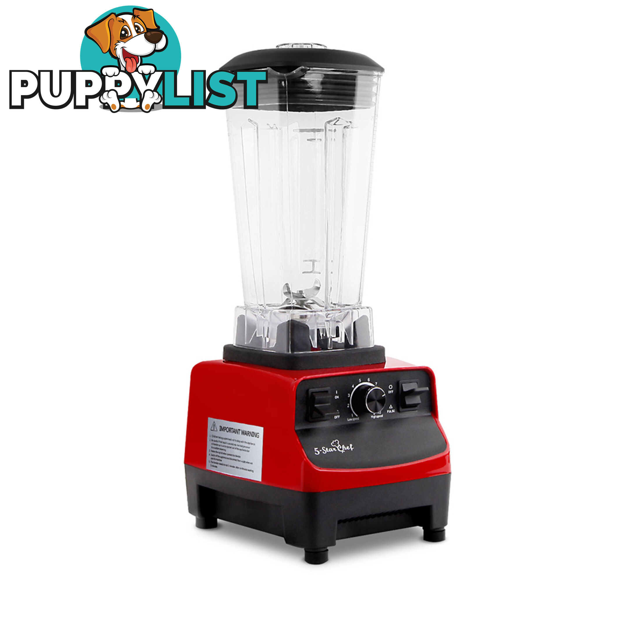 2-in-1 Food Processor & Blender 2L - Red