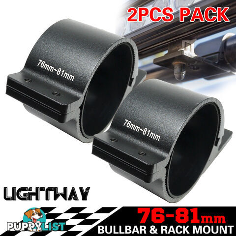 PAIR Bullbar Mounting Bracket Clamp 76-81mm For LED Light Bar HID Antenna ARB