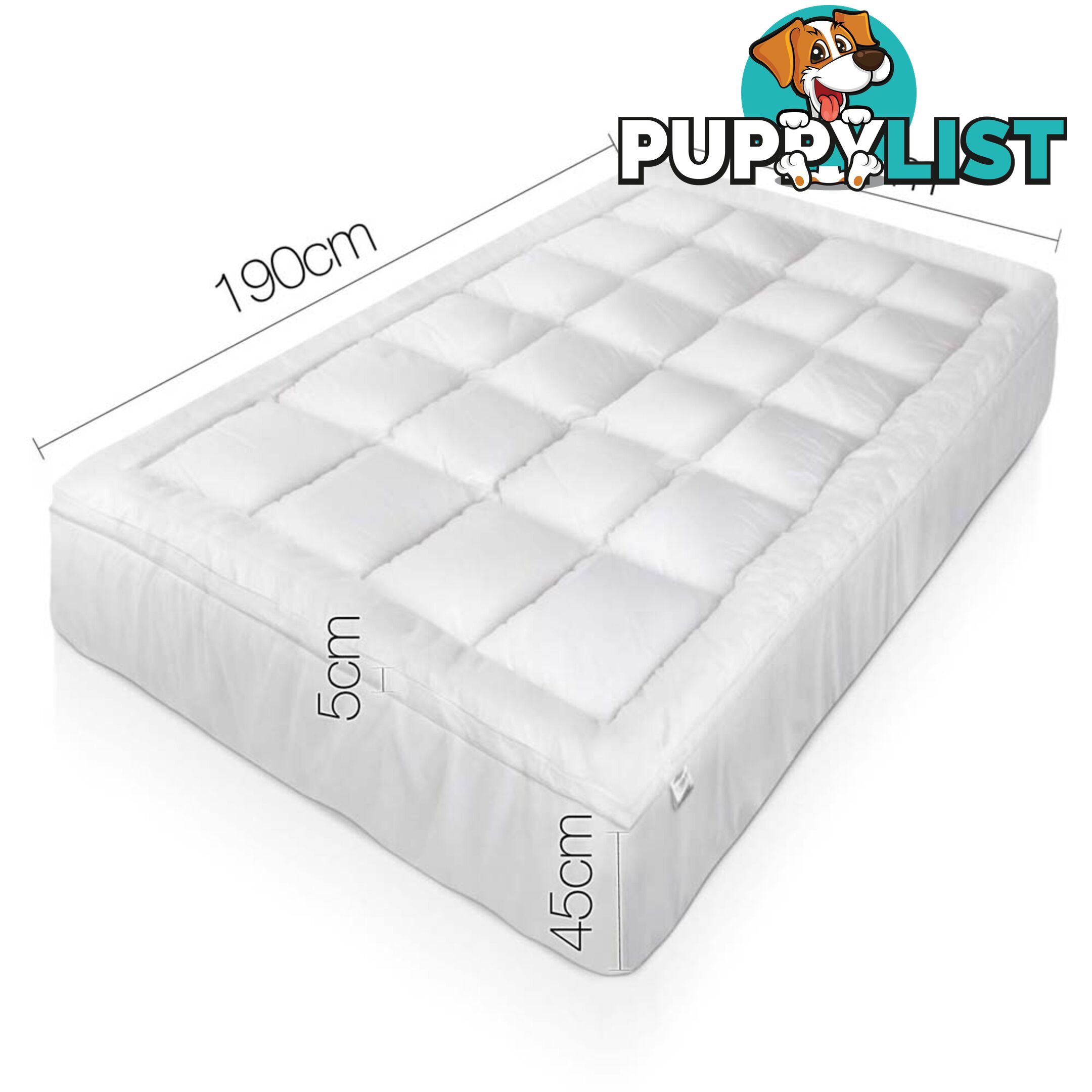 Bamboo Pillowtop Mattress Topper 5cm - Single