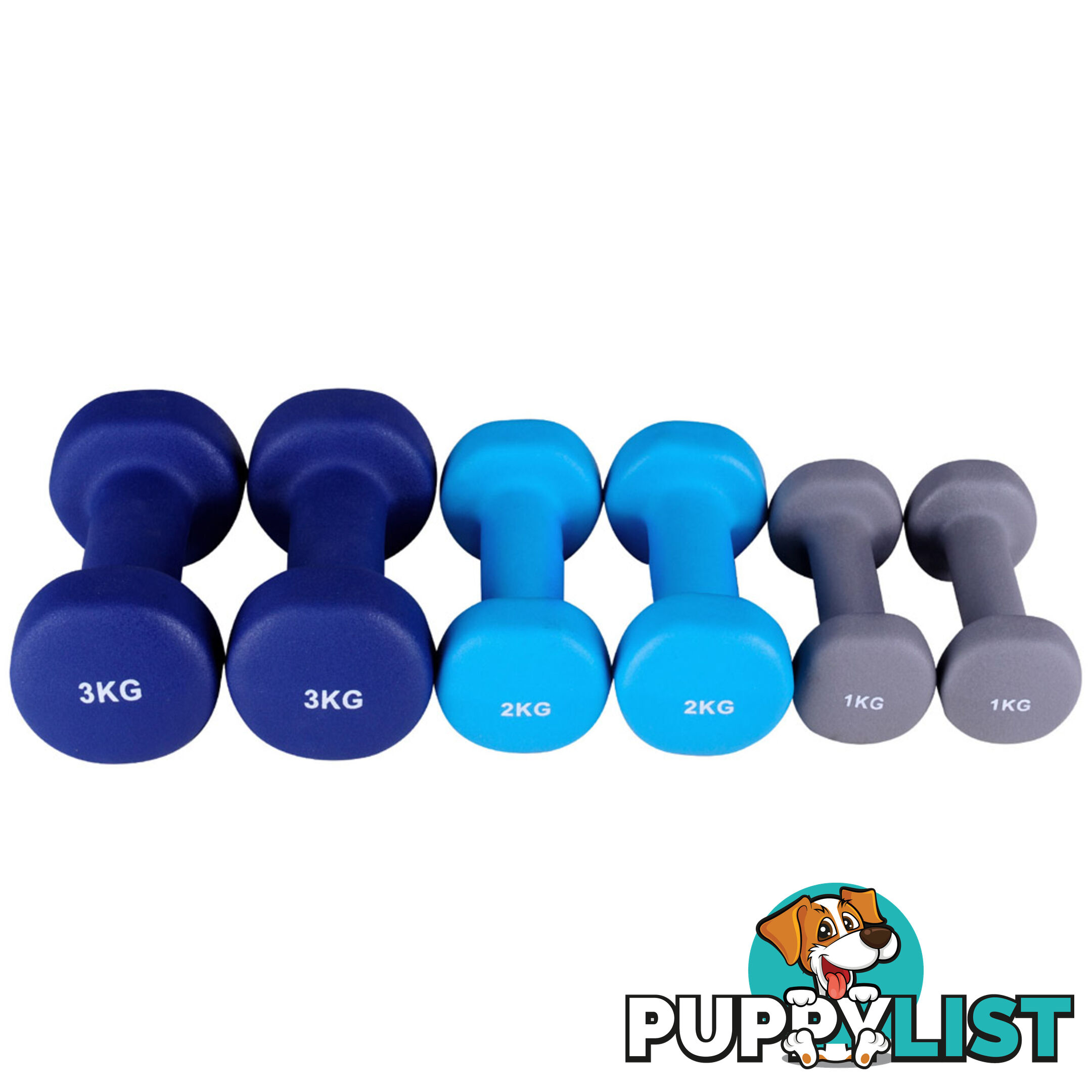 Everfit 6 Piece 12kg Dumbbell Weights Set w/ Stand