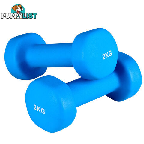 Everfit 6 Piece 12kg Dumbbell Weights Set w/ Stand