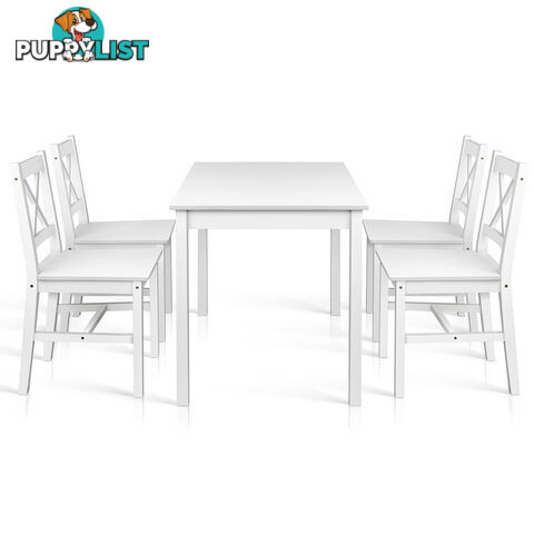 5PC Solid Pine Dining Set