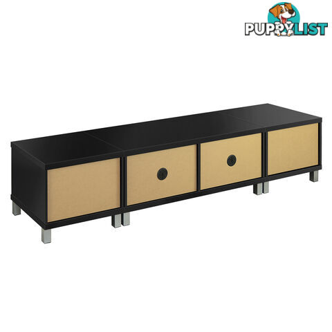 TV Stand Entertainment Unit Lowline Cabinet Drawer Black