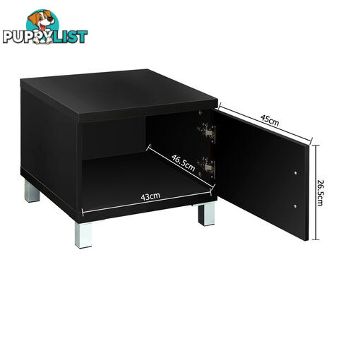 TV Stand Entertainment Unit Lowline Cabinet Drawer Black