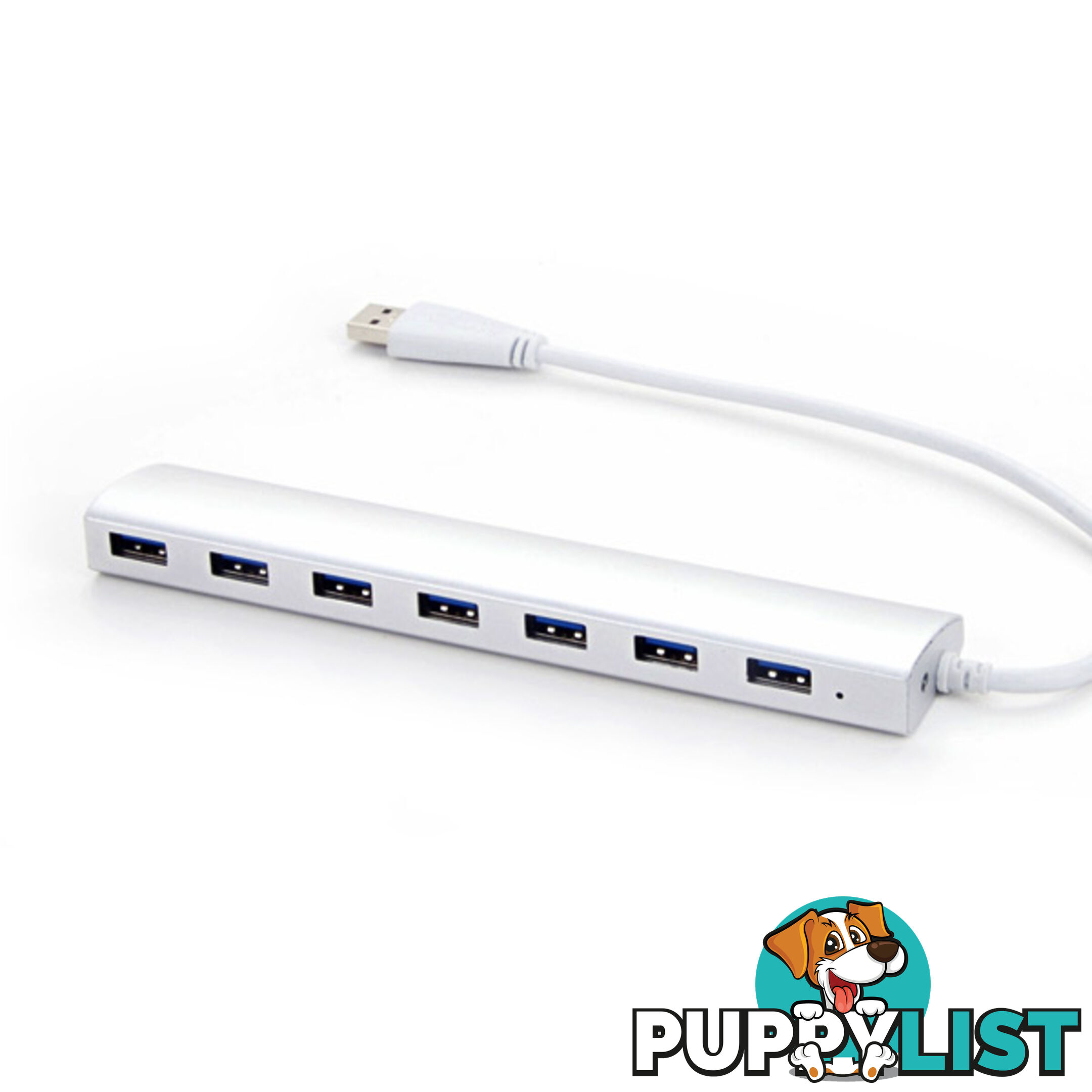 Portable slim 7-Port USB3.0 Hub with Power Adapter (SAA approval Power)