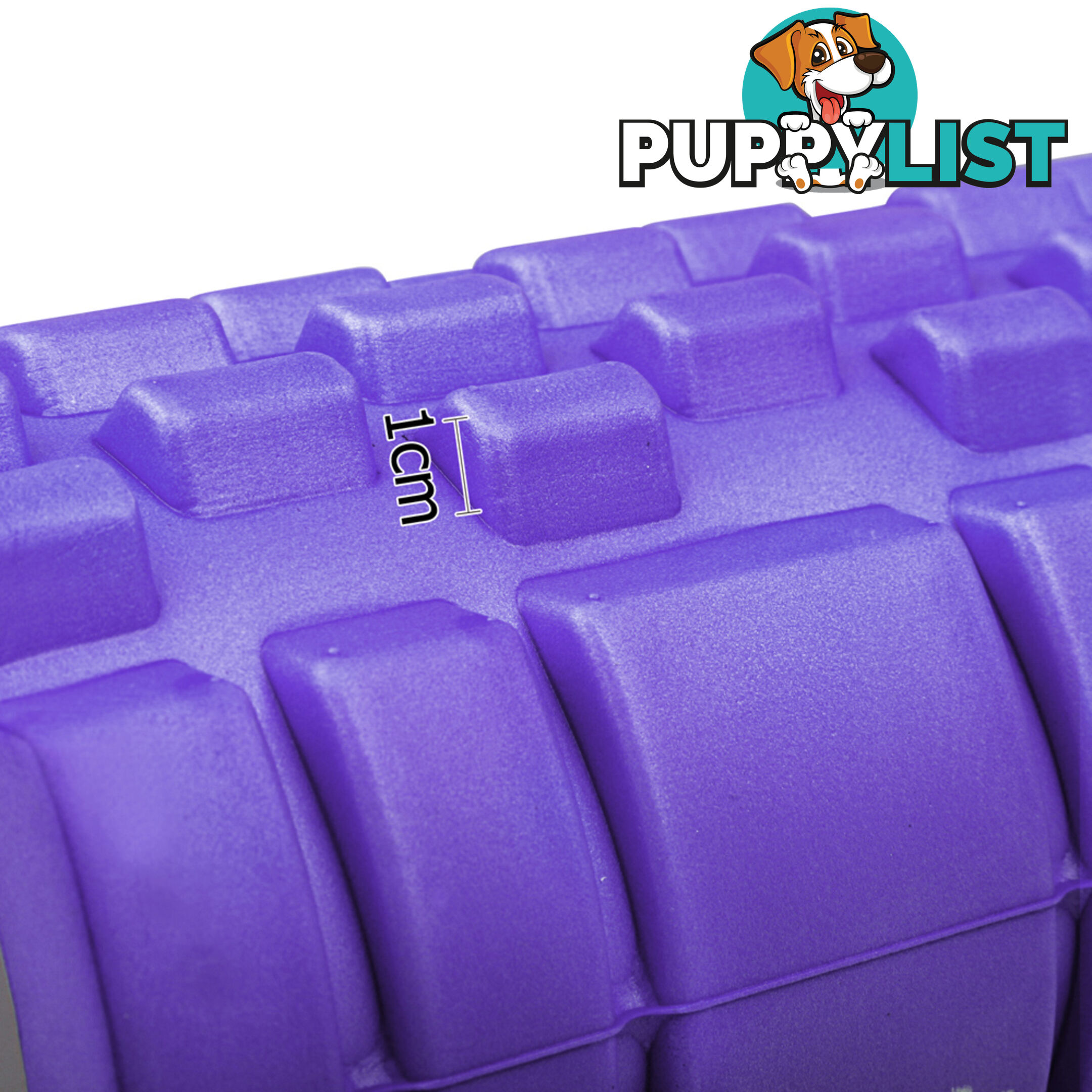 Yoga Gym Pilates EVA Grid Foam Roller Purple 33 x 14cm