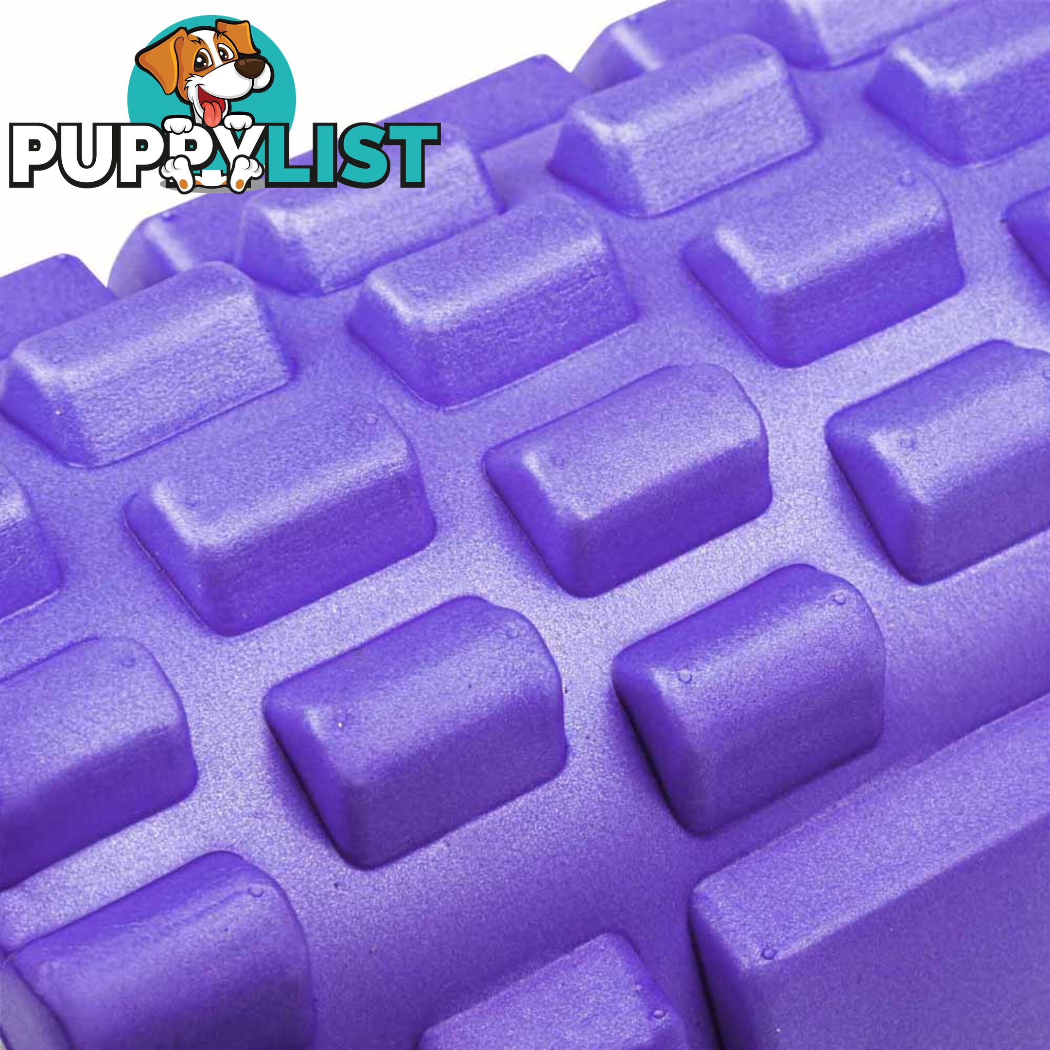 Yoga Gym Pilates EVA Grid Foam Roller Purple 33 x 14cm