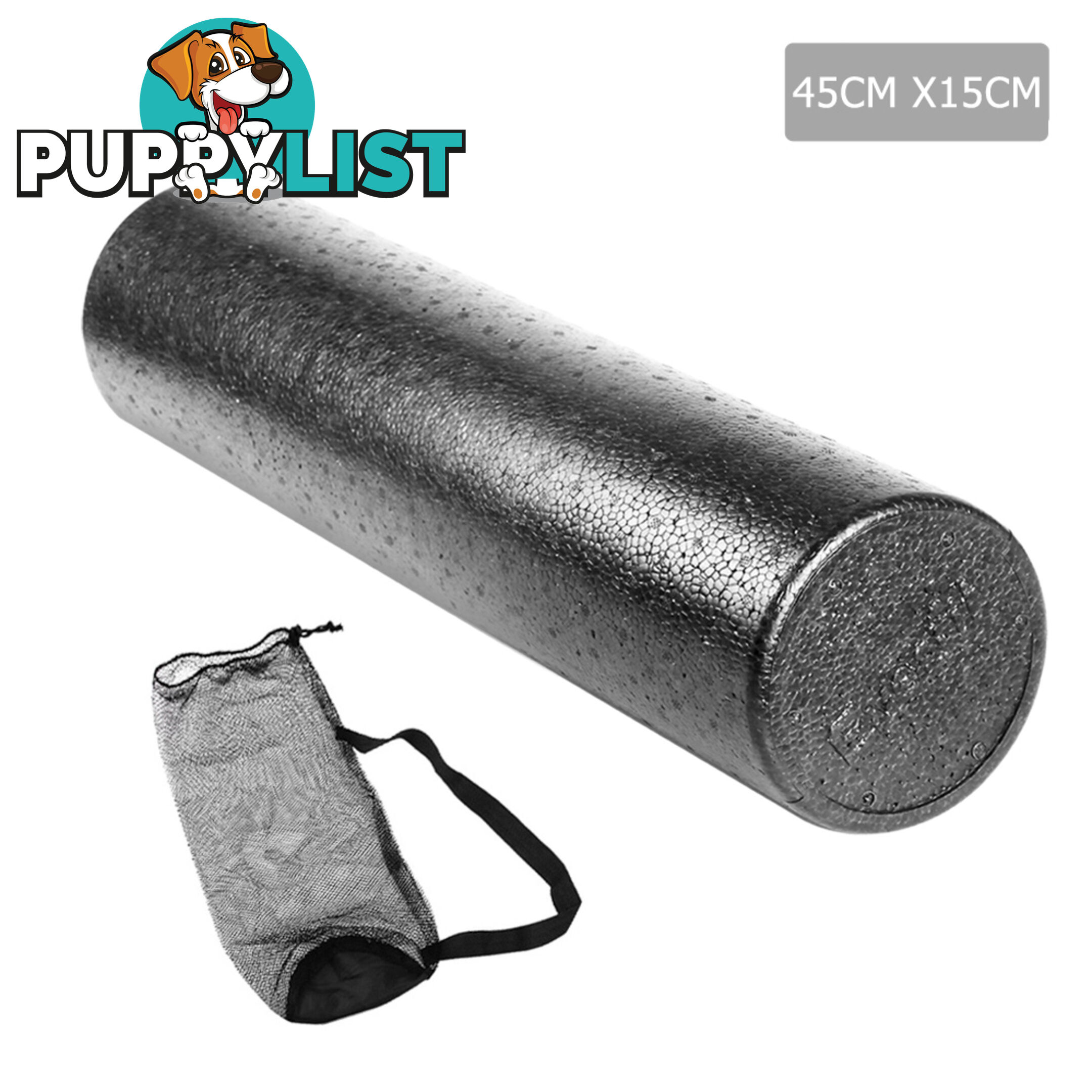 Yoga Gym Pilates EPP Stick Foam Roller Black 45 x 15cm