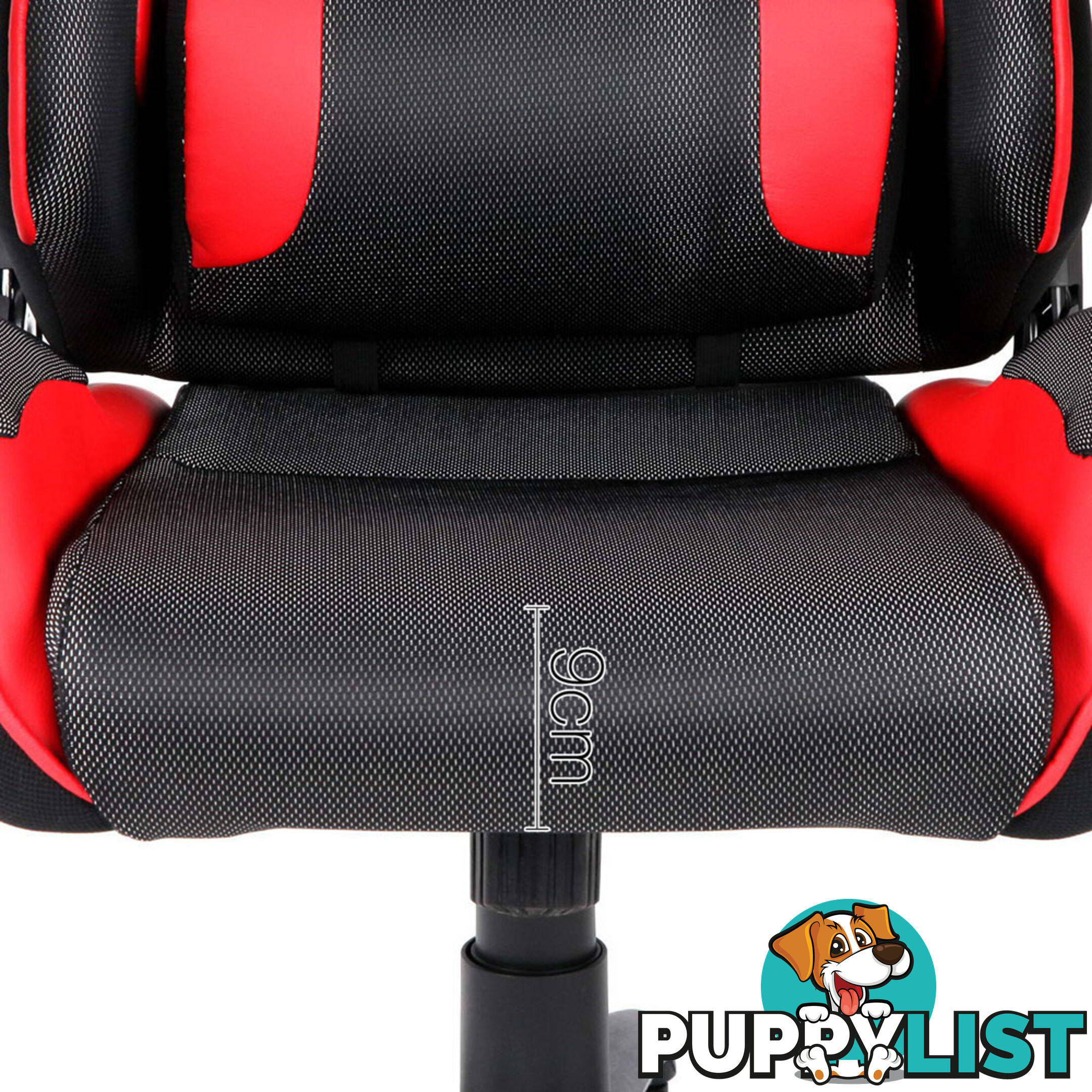 PU Leather & Mesh Reclining Office Desk Gaming Executive Chair - Red