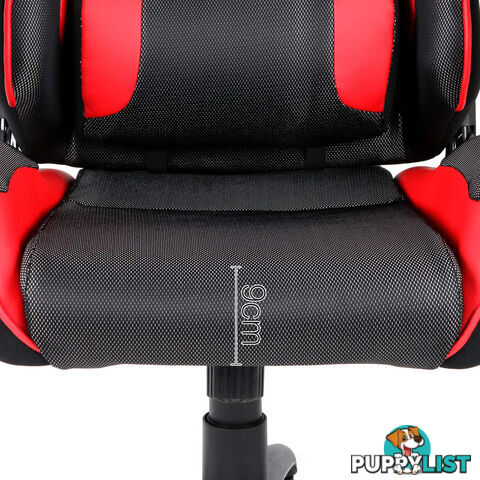 PU Leather & Mesh Reclining Office Desk Gaming Executive Chair - Red