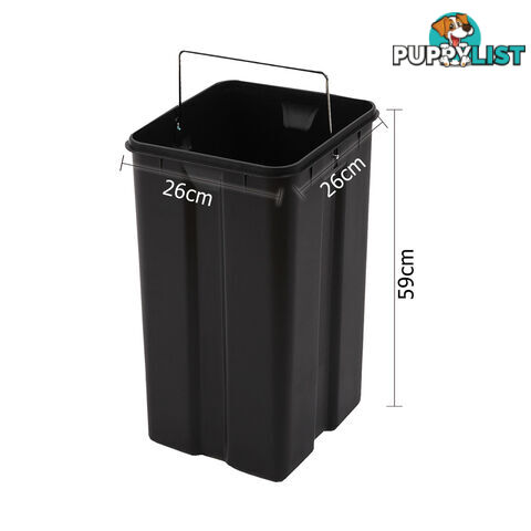 Stainless Steel Pedal  2 Compartments  Rubbish Bin 60L