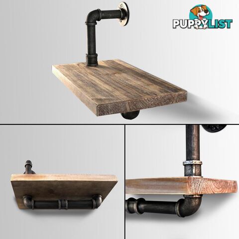 Rustic Industrial DIY Floating Pipe Shelf