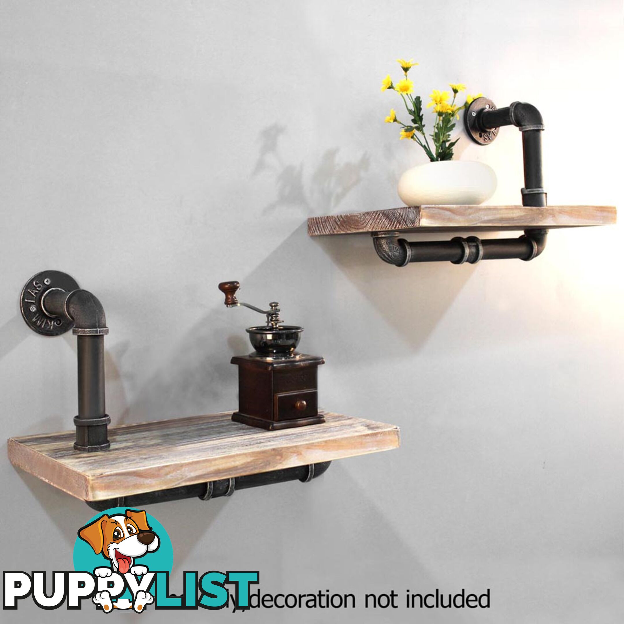 Rustic Industrial DIY Floating Pipe Shelf