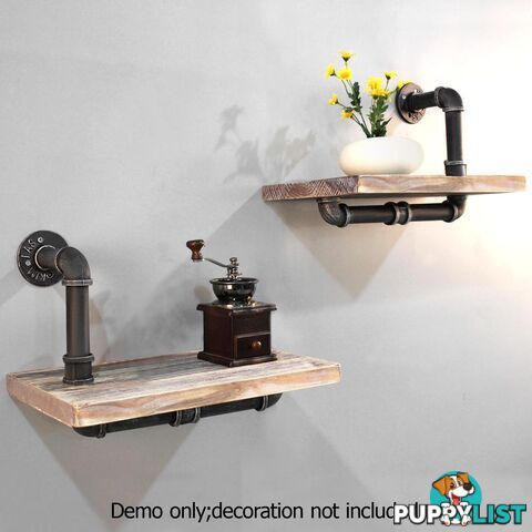 Rustic Industrial DIY Floating Pipe Shelf