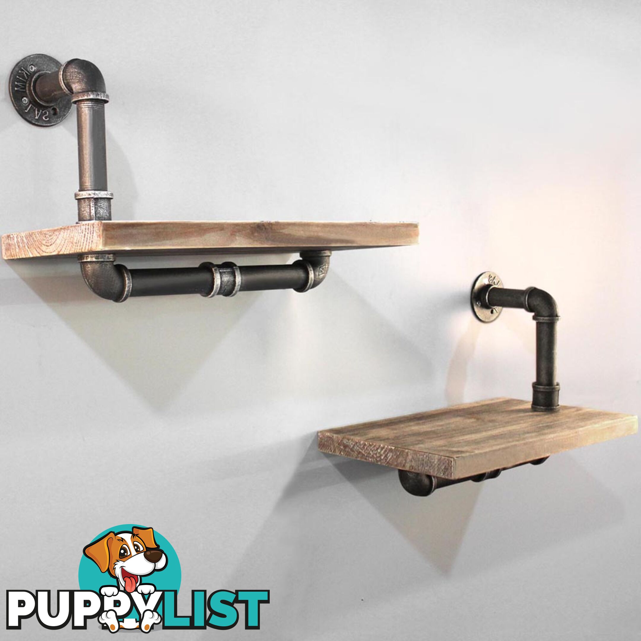 Rustic Industrial DIY Floating Pipe Shelf