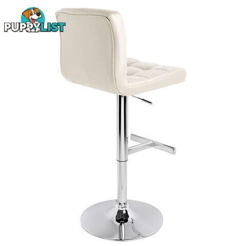 Set of 2 PU Leather Kitchen Bar Stool Beige