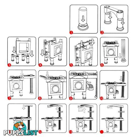 Kitchen Pretend Play Set Red